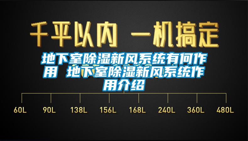 地下室91香蕉视频官网新风系统有何作用 地下室91香蕉视频官网新风系统作用介绍